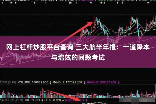 网上杠杆炒股平台查询 三大航半年报：一道降本与增效的同题考试