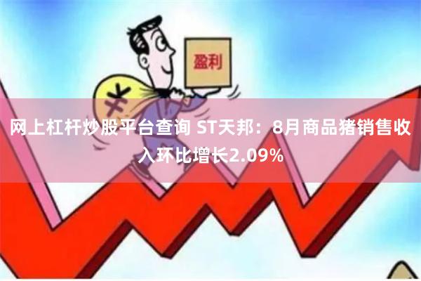 网上杠杆炒股平台查询 ST天邦：8月商品猪销售收入环比增长2.09%