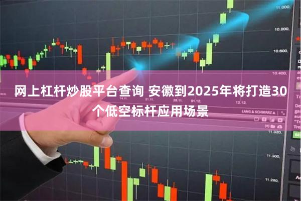 网上杠杆炒股平台查询 安徽到2025年将打造30个低空标杆应用场景