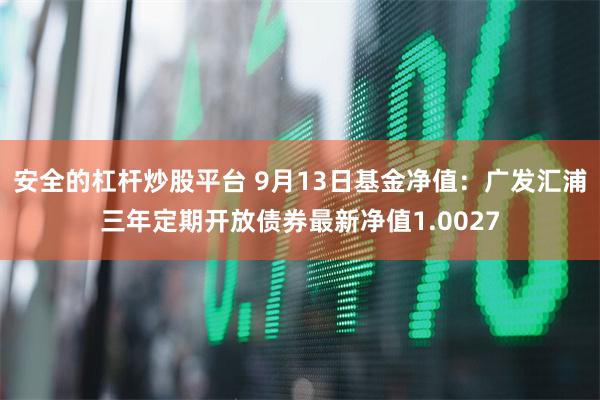 安全的杠杆炒股平台 9月13日基金净值：广发汇浦三年定期开放债券最新净值1.0027